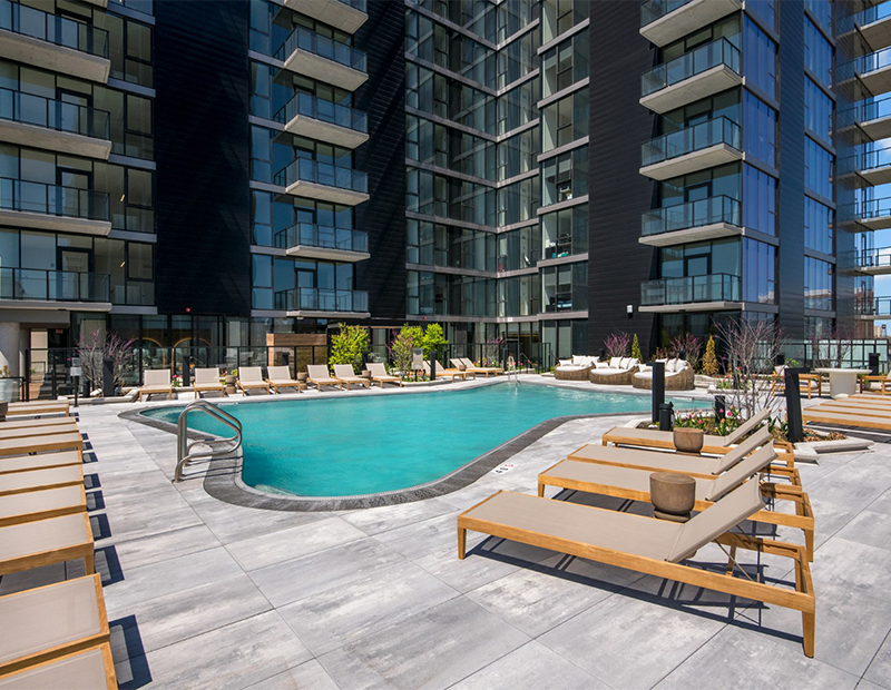 Pool deck at The Lydian a multifamily community in Chicago Ill.
