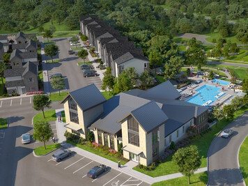A rendering of the The Retreat at Boone, Landmark's second student housing project in the Appalachian State University area.