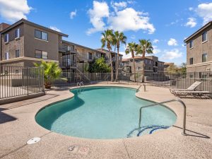 Pool-side shot of Ventura Villas, a 312-unit community in Tucson, Ariz.