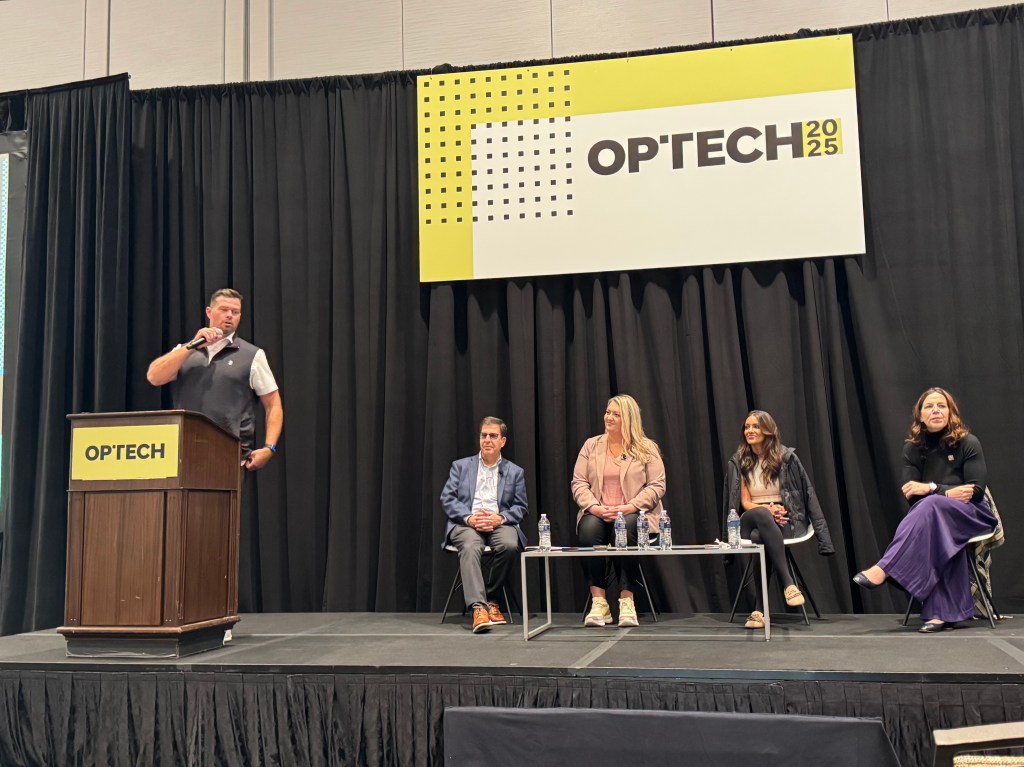 A photo of a panel on tech strategies for small and midsize operators at OPTECH 2025.
