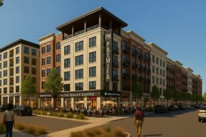 A rendering of The Premier at Dallas Midtown, a 296-unit project taking shape within the Dallas International District.