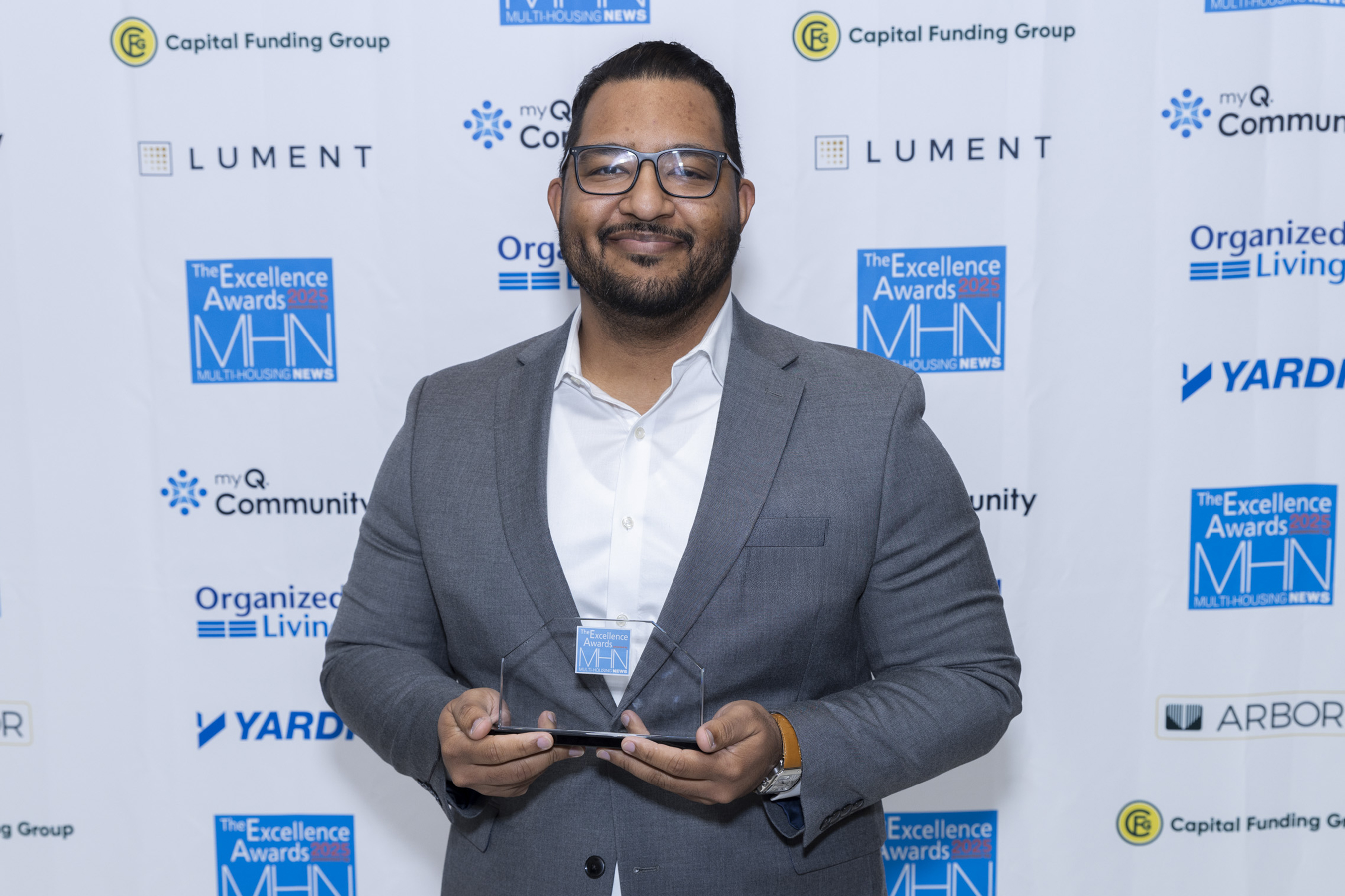 Victor Rezabala of Veris Residential won Silver, Leasing Professional of the Year. Image by Gary Spector