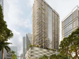 Outside rendering depicting Brickell Starlite, a multifamily project in Miami.