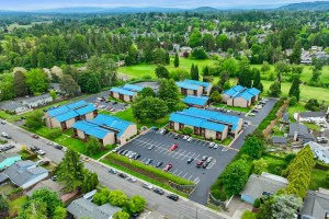An aerial photo of East Wind, a 1971-built community located in Gresham, Ore., a suburb of Portland.