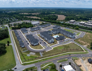Aerial shot of Exchange at Indian Trail in Indian Trail, N.C.