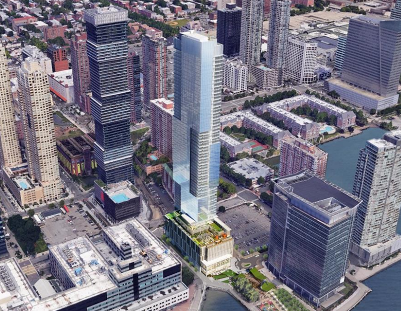 Rendering of Harborside 8 a luxury community in Jersey City, N.J.