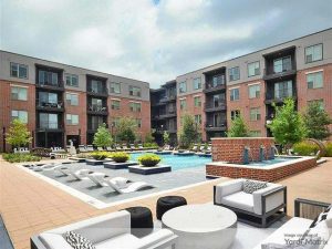 Pool-side shot of Lincoln Heights, a 292-unit community in Houston.