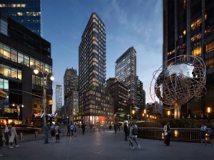Anagram Columbus Circle exterior by night