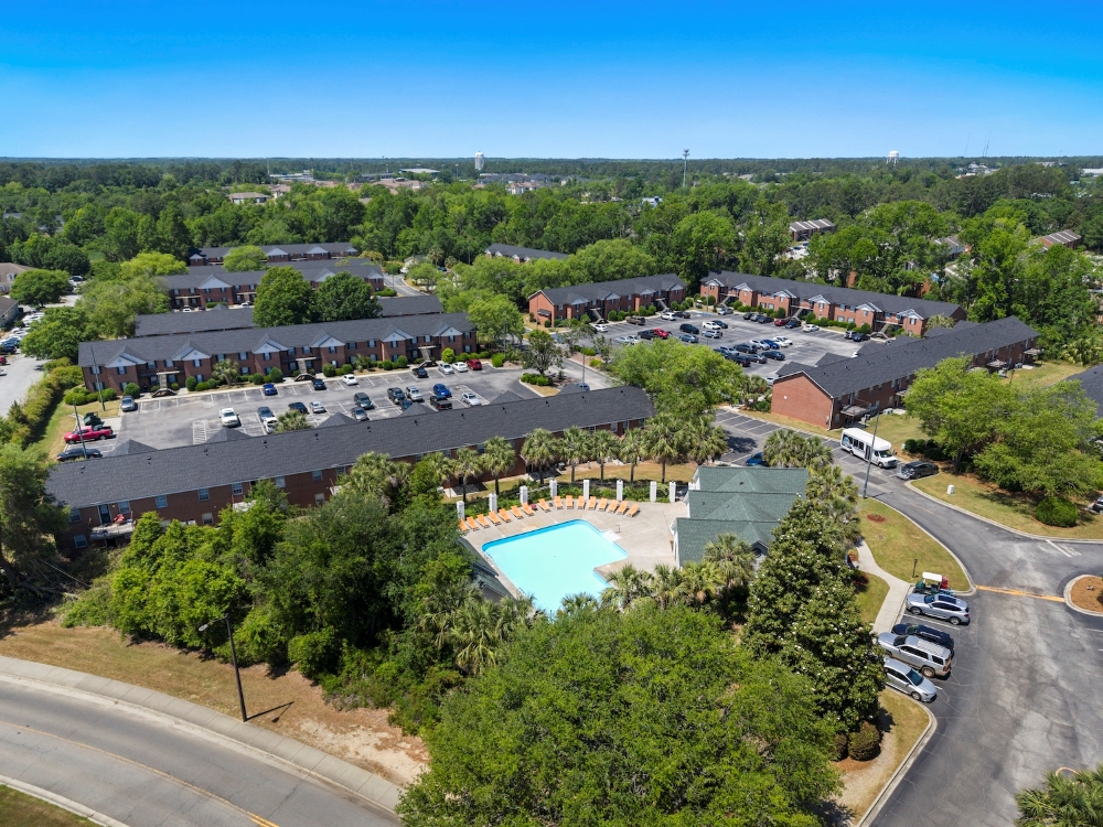 Exterior shot of Market 100, a student housing community in Statesboro, Ga.