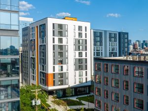 Exterior shot of Post Chicago, an 126-unit community in Chicago.