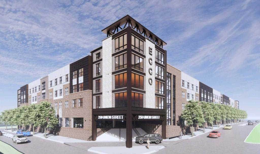 A rendering of ECCO, a 258-unit luxury community that will be the second phase of the Vintage City mixed-use development in Elizabeth, N.J