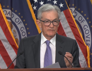 A photo of Federal Reserve Chair Jerome Powell speaks at a Dec. 10 press conference following the FOMC’s announcement of a 25-basis-point rate cut.