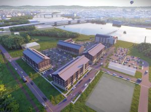 A rendering of 702 Manufacturers Road, which will have approximately 15 percent of its units designated as affordable