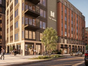 rendering of The Mark Auburn, an 825-bed student housing community planned for Auburn, Ala., by a joint venture of Landmark Properties and Manulife Investment Management.