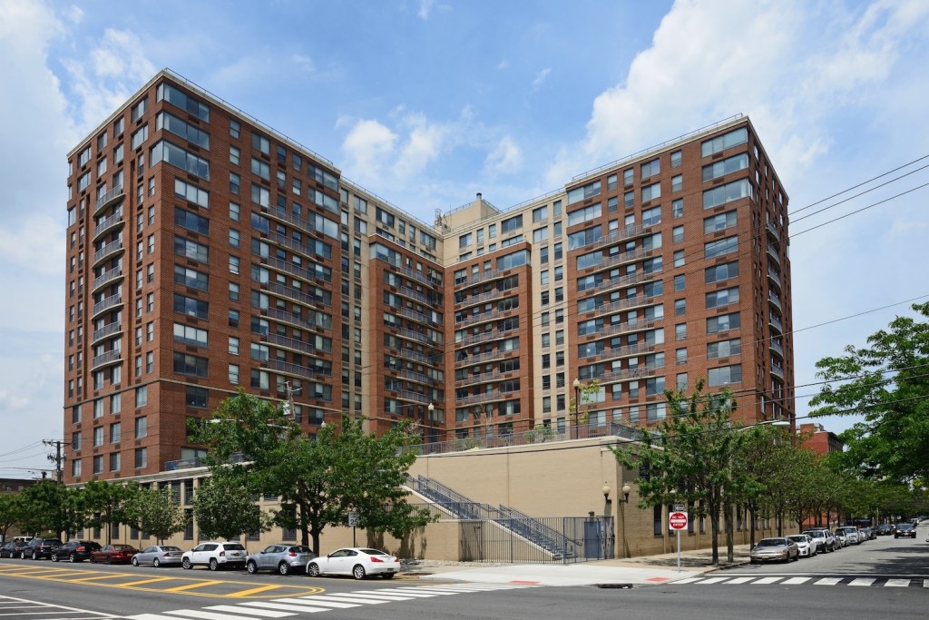 Exterior shot of 77 Park Ave., a community in Hoboken, N.J.