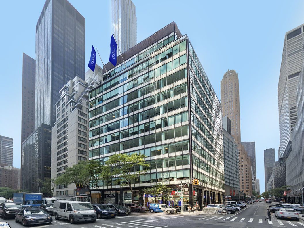 Exterior shot of 830 Third Ave., a 13-story office building in Midtown Manhattan.
