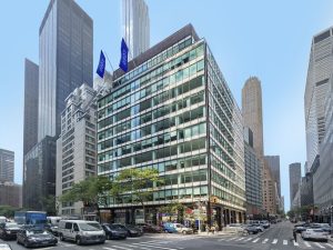 Exterior shot of 830 Third Ave., a 13-story office building in Midtown Manhattan.