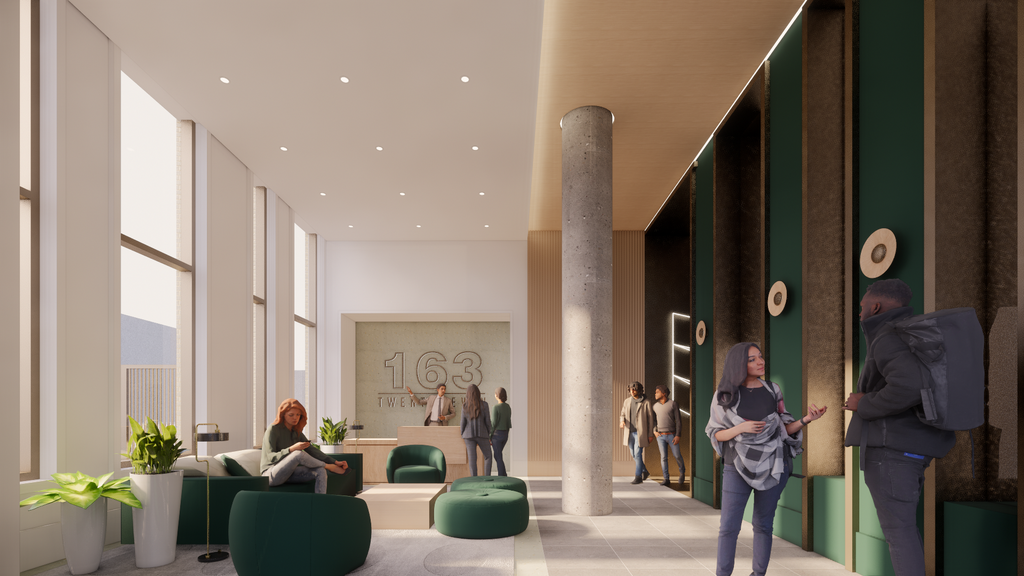 A rendering of the lobby of Archer II