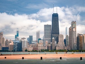 Chicago Skyline from North Ave Beach