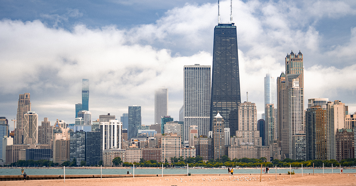 Chicago Skyline from North Ave Beach