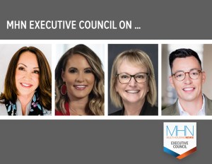 MHN Executive Council with headshots of Pietroforte, Anderson, Gustafson, Kassing