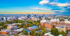 Nashville, TN - October 24, 2025: Nashville skyline at sunset