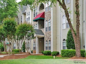 Exterior shot depicting one of Waterford Place's buildings. The multifamily community is in Greensboro, N.C.
