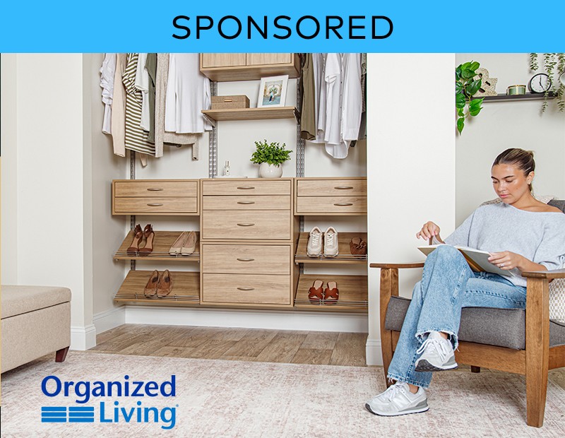 Image of an organized living storage system