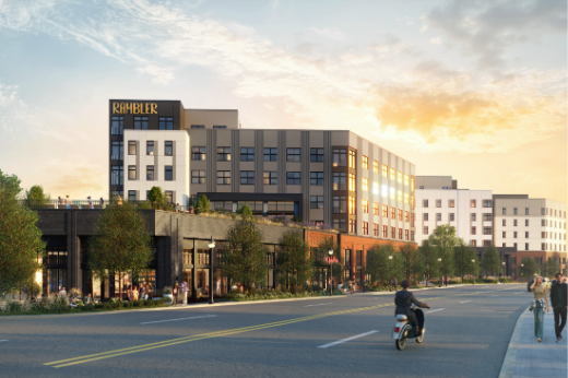 Exterior shot of Rambler, a student housing community in Blacksburg, Va.