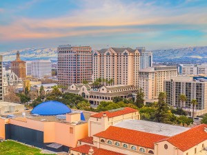 Downtown San Jose city skyline, cityscape of Silicon Valley in California, USA