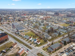 an aerial view Towne Gardens Apartments in Buffalo, N.Y.,
