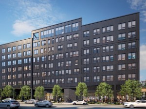 Exterior rendering of 310 West Huron, a Chicago luxury project.