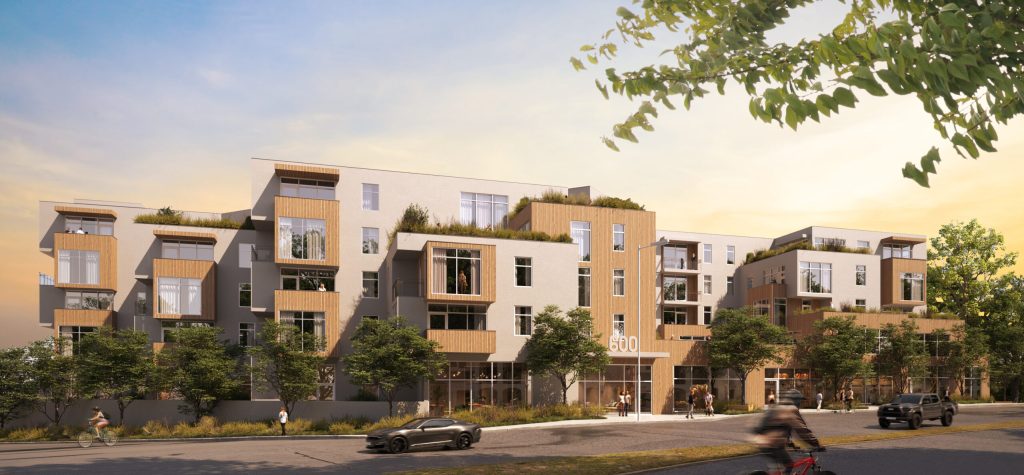 rendering of 600 Foothill at dawn