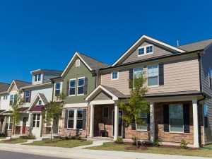 Row of new town homes.