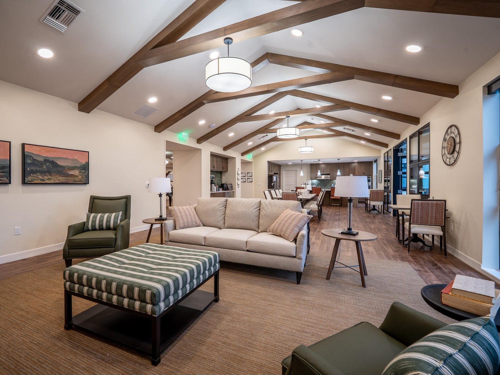 Interior shot of a community room at Azura Mukwonago, a 72-unit senior community in Mukwonago, Wis.
