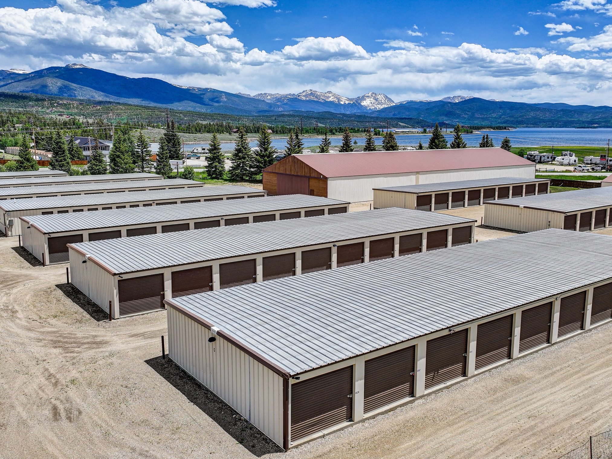 Aerial shot of a self storage facility, part of Uplift Development Group's 18-property portfolio in Colorado.