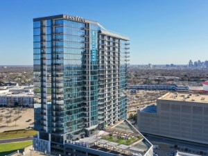 Exterior shot of Eastline Residences, a Dallas community.