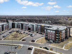 Outside shot of Lyra at Riverdale Station, a 180-unit luxury community and part of a dual-asset master development plan in Coon Rapids, Minn.