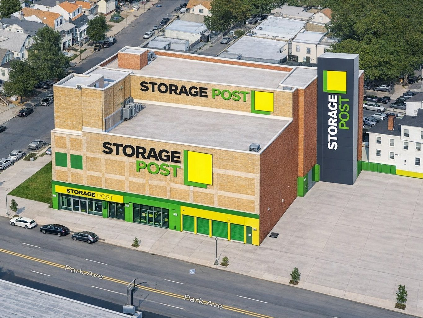 Aerial rendering of the self storage facility on Park Avenue, in Newark, N.J.