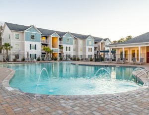 A photo of Pointe Grand, showcasing its swimming pool.