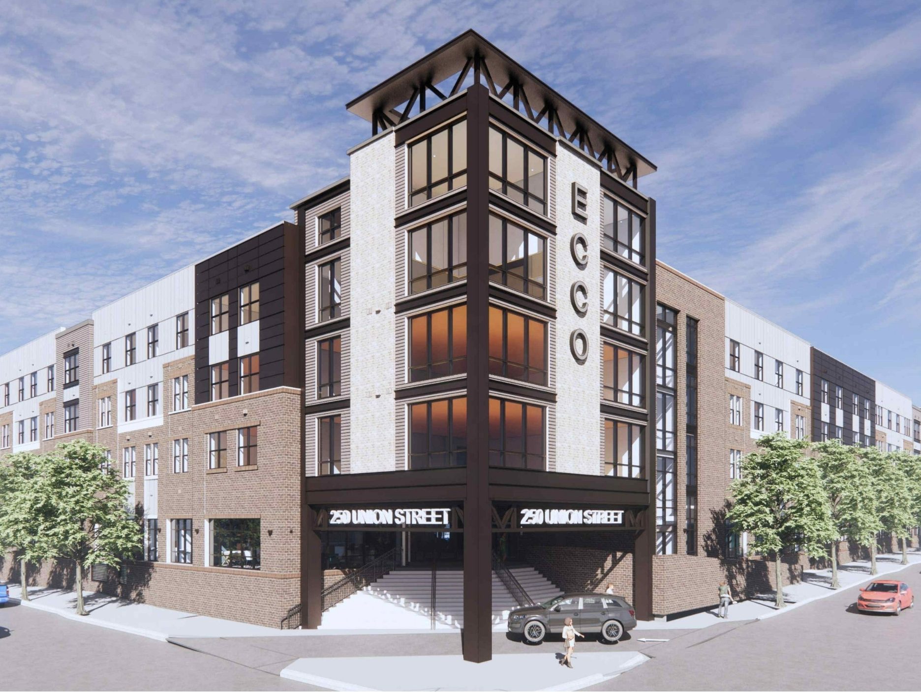 Rendering of ECCO, a luxury multifamily community in Elizabeth, N.J.
