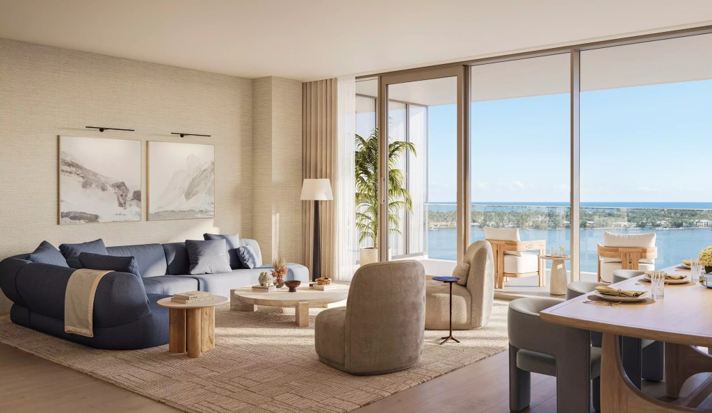 A rendering of an apartment interior at Shorecrest, a 98-unit luxury condominium development planned by Related Ross in West Palm Beach, Fla