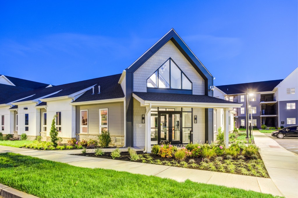 modern clubhouse within The Crossings redevelopment in New Jersey