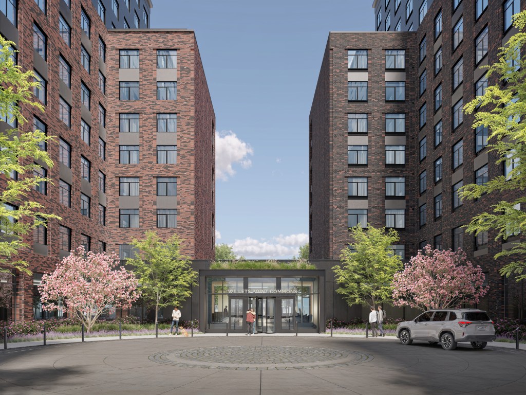 rendering of entrance to Willets Point redevelopment in Queens