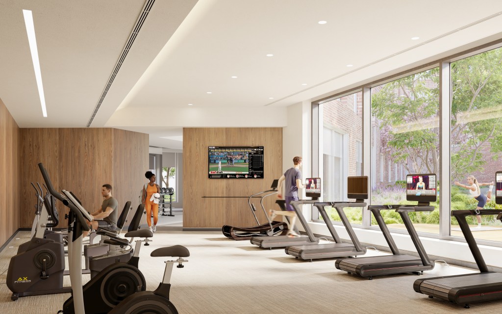 rendering of gym within the Willets Point redevelopment in Queens