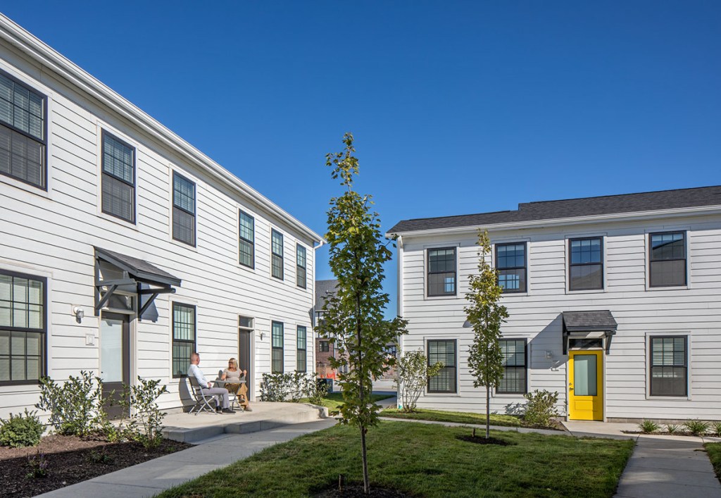 a variety of housing types, ranging from apartments to townhouses for missing middle housing