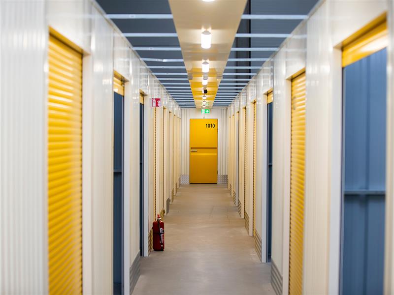 Interior shot of self storage facility