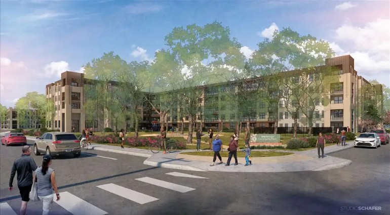 A rendering of the Anita Coy redevelopment in Austin.