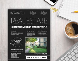 Image of a marketing brochure on a desk.