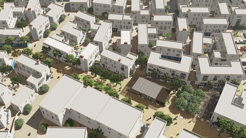 a cluster of smaller multifamily buildings